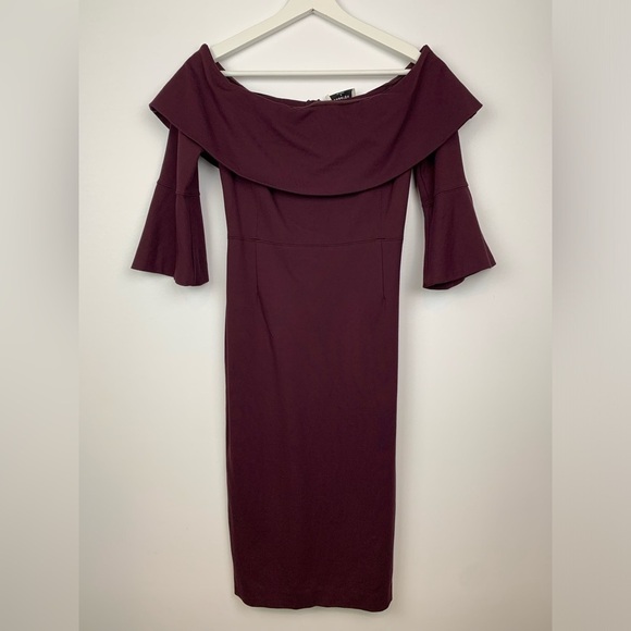 Babaton Dresses & Skirts - Babaton Giovanni Off The Shoulder Dress Bodycon Plum Purple Size 4 Aritzia